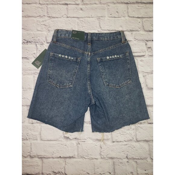 NEW Wild Fable High-Rise Bermuda Shorts 00/24 Waist Denim Cutoff Jean Shorts - Picture 4 of 4